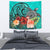 Turtle Tapestry Hibiscus Polynesian Turquoise Wall Tapestry Medium 80" x 68" Turquoise - Polynesian Pride