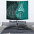 Fish Hook Polynesian Tapestry Manta Polynesian Turquoise Wall Tapestry Medium 80" x 68" Turquoise - Polynesian Pride