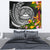 American Samoa Tapestrys - Seal Spiral Polynesian Patterns Wall Tapestry - American Samoa Medium 80" x 68" Black - Polynesian Pride