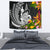 New Caledonia Tapestrys - Seal Spiral Polynesian Patterns Wall Tapestry - New Caledonia Medium 80" x 68" Black - Polynesian Pride