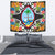 Guam Tapestrys - Custom Personalised Tropical Flowers Style Wall Tapestry - Guam Medium 80" x 68" Black - Polynesian Pride