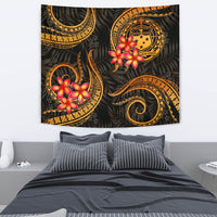 Samoa Tapestry - Gold Plumeria TAPESTRY Medium 80" x 68" GOLD - Polynesian Pride