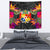 Tonga Slide Tapestry - Polynesian Hibiscus Pattern Wall Tapestry Medium 80" x 68" Black - Polynesian Pride