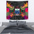 Samoa Slide Tapestry - Polynesian Hibiscus Pattern Wall Tapestry Medium 80" x 68" Black - Polynesian Pride