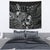 Fiji Tapestry - Turtle Hibiscus Pattern Black Wall Tapestry Medium 80" x 68" Black - Polynesian Pride