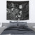 Nauru Tapestry - Turtle Hibiscus Pattern Black Wall Tapestry Medium 80" x 68" Black - Polynesian Pride