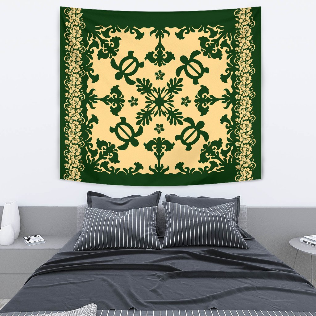 hawaiiTapestry - Hawaiian Quilt Turtle Dance Sea Pattern - Polynesian Pride