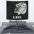 Sun In Leo Zodiac Tapestry Polynesian Tattoo Simple - White Wall Tapestry Medium 80" x 68" Black - Polynesian Pride