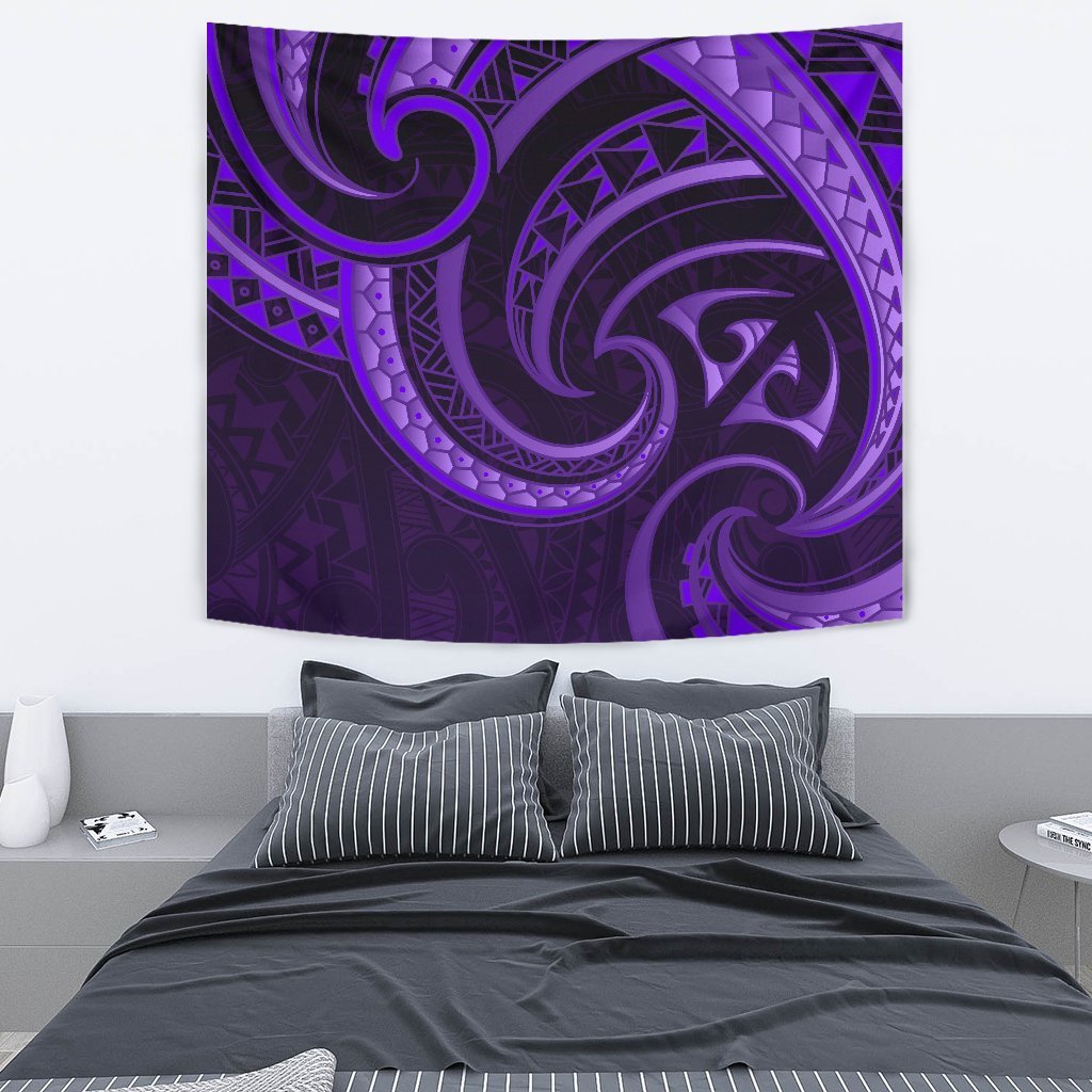 New Zealand Maori Mangopare Tapestry Polynesian - Purple Wall Tapestry Medium 80" x 68" Purple - Polynesian Pride