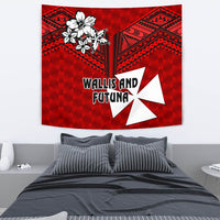 Wallis and Futuna Rugby Tapestry Sporty Vibes Wall Tapestry Medium 80" x 68" Red - Polynesian Pride