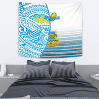 Tuvalu Rugby Tapestry Special Wall Tapestry Medium 80" x 68" Blue - Polynesian Pride