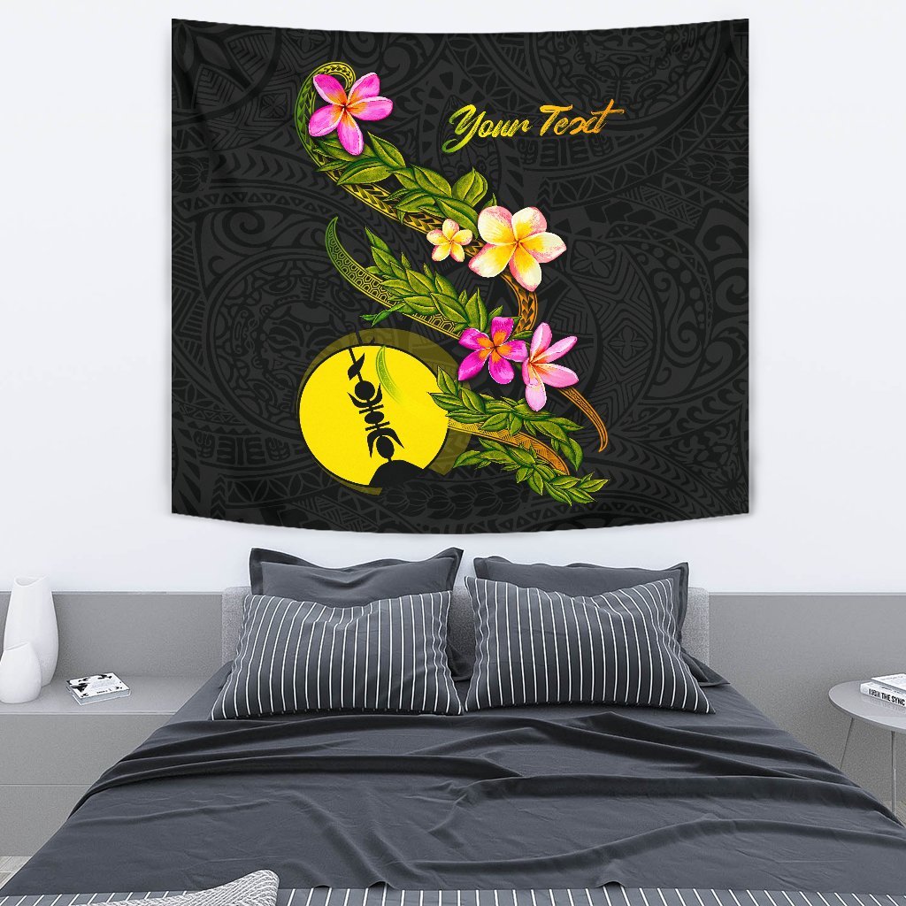 New Caledonia Polynesian Custom Personalised Tapestry - Plumeria Tribal - Polynesian Pride