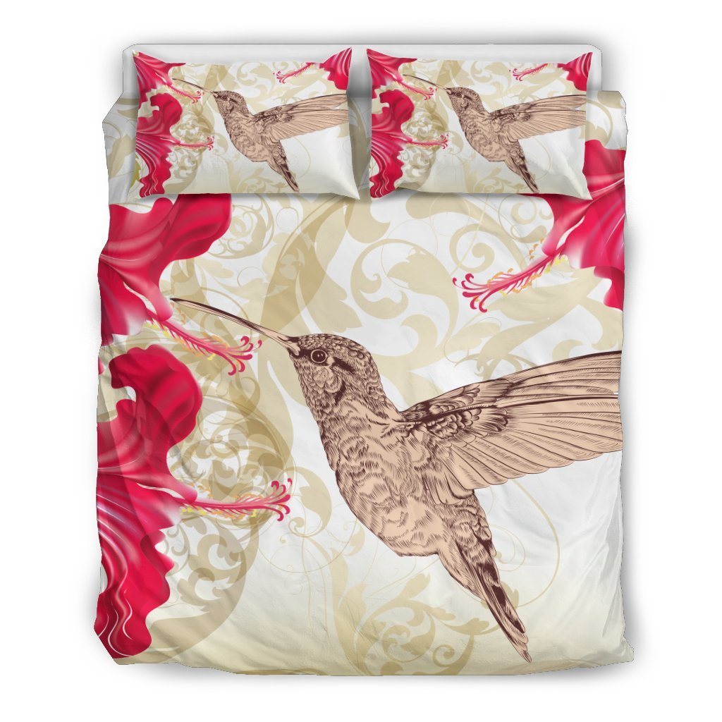 HawaiiDuvet Cover Set - Humming Bird & Hibiscus - Polynesian Pride