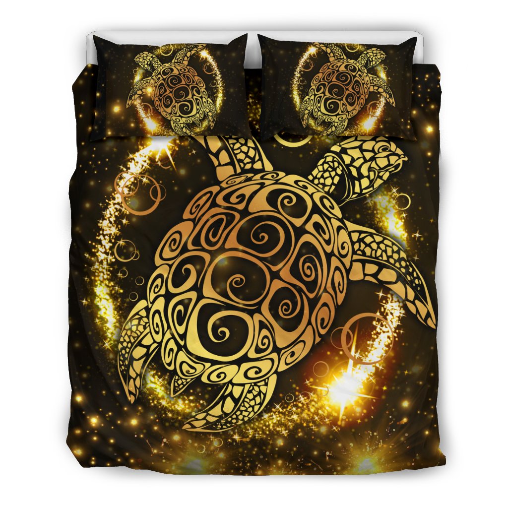 Turtle Golden Hawaiian Duvet Cover Set - Polynesian Pride