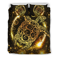 Turtle Golden Hawaiian Duvet Cover Set - Polynesian Pride