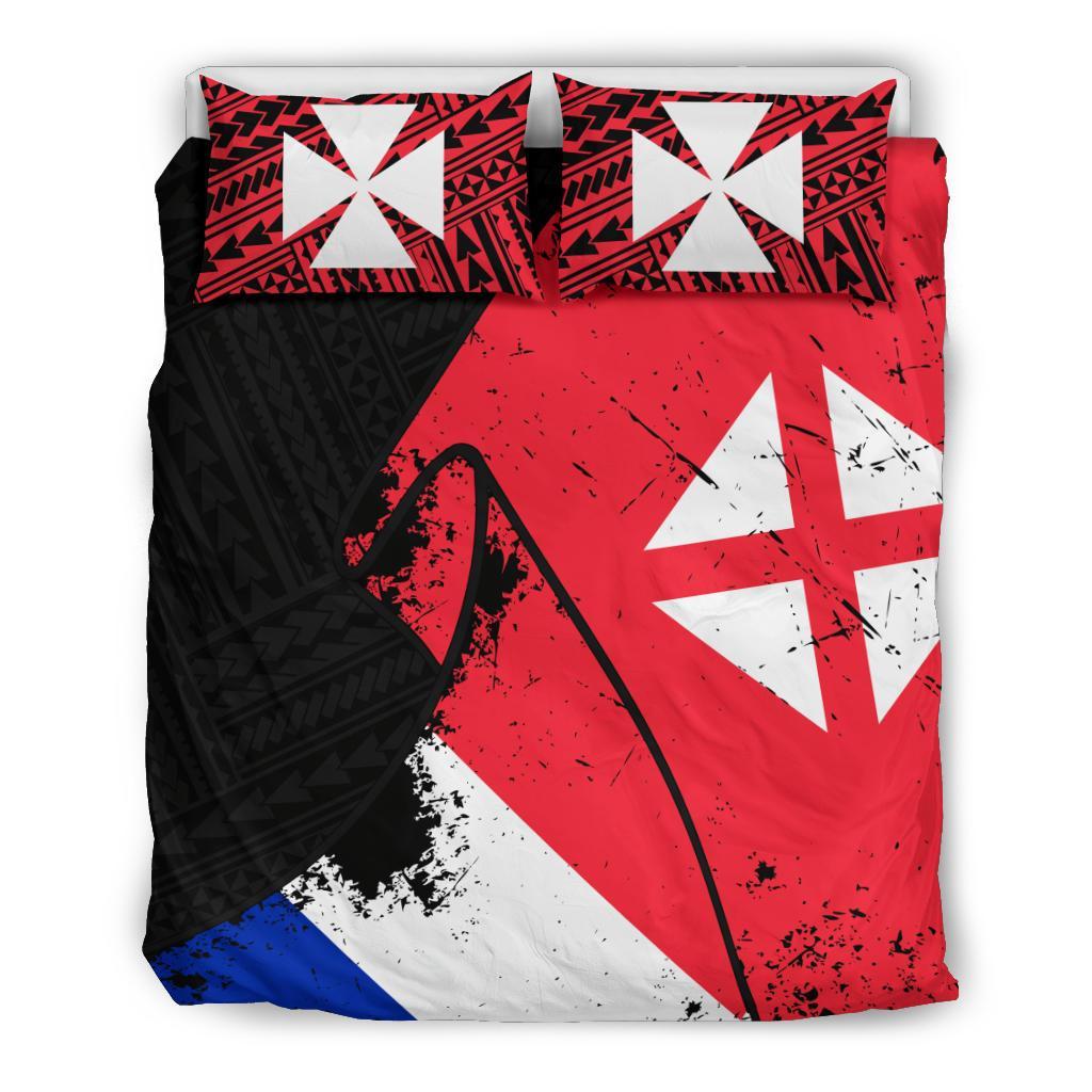Wallis And Futuna Duvet Cover Set - Special Grunge Flag - Polynesian Pride
