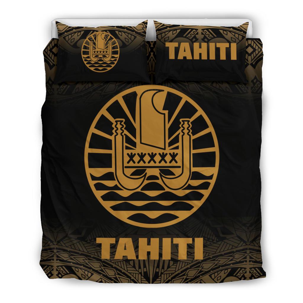 Tahiti Duvet Cover Set - Gold Fog Style - Polynesian Pride