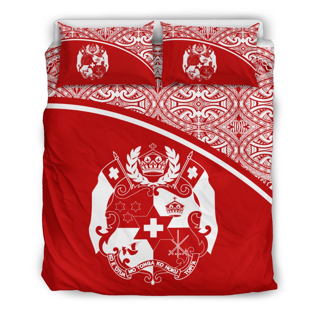 Tonga Duvet Cover Set - Red Curve Style - Polynesian Pride