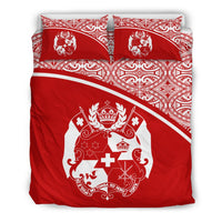 Tonga Duvet Cover Set - Red Curve Style - Polynesian Pride