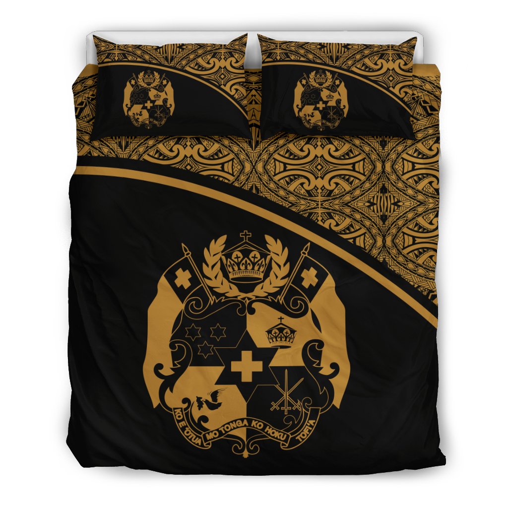 Tonga Duvet Cover Set - Gold Curve Style - Polynesian Pride