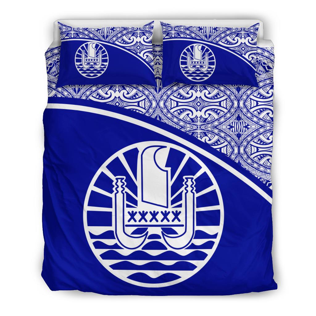 Tahiti Duvet Cover Set - Blue Curve Style - Polynesian Pride