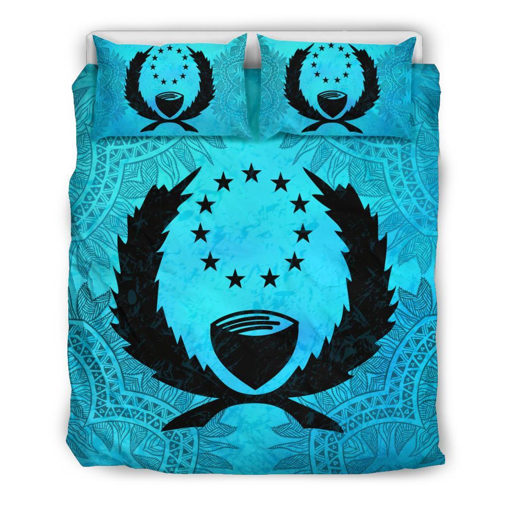 Pohnpei Duvet Cover Set - Pohnpei Flag Turquoise A0 - Polynesian Pride