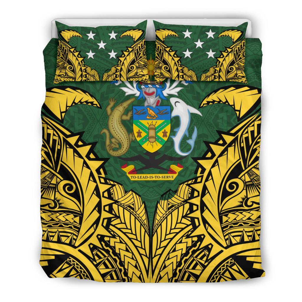 Solomon Islands Duvet Cover Set - Solomon Islands Coat Of Arms Premium - Polynesian Pride
