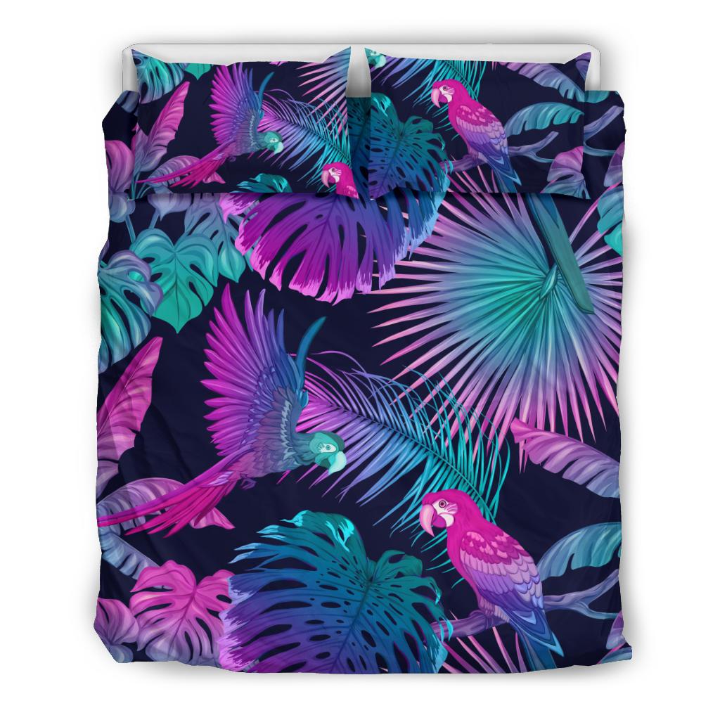 Palm Leaves Parrot Duvet Cover Set - Polynesian Pride