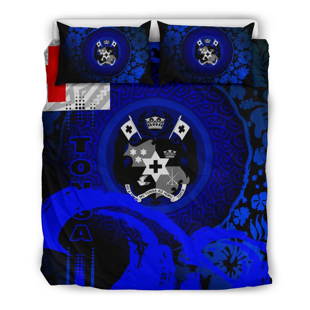 Tonga Bedding Set - Hibiscus And Wave Blue Blue - Polynesian Pride