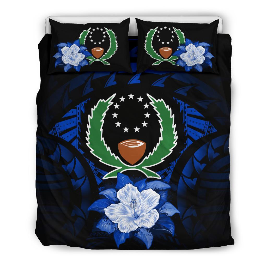 Pohnpei Duvet Cover Set - Pohnpei Flag & Hibiscus - Polynesian Pride