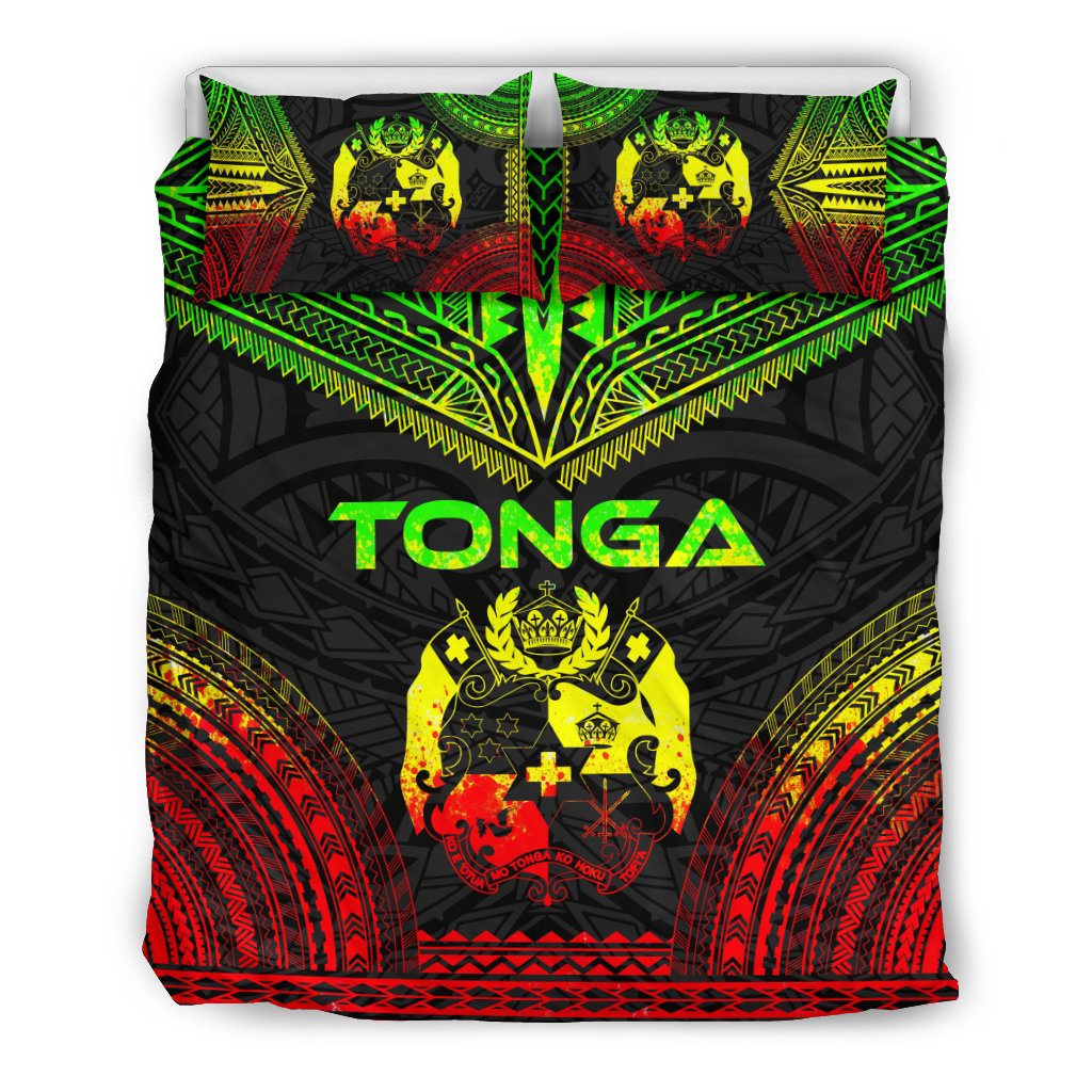 Tonga Polynesian Chief Duvet Cover Set - Reggae Version Art - Polynesian Pride