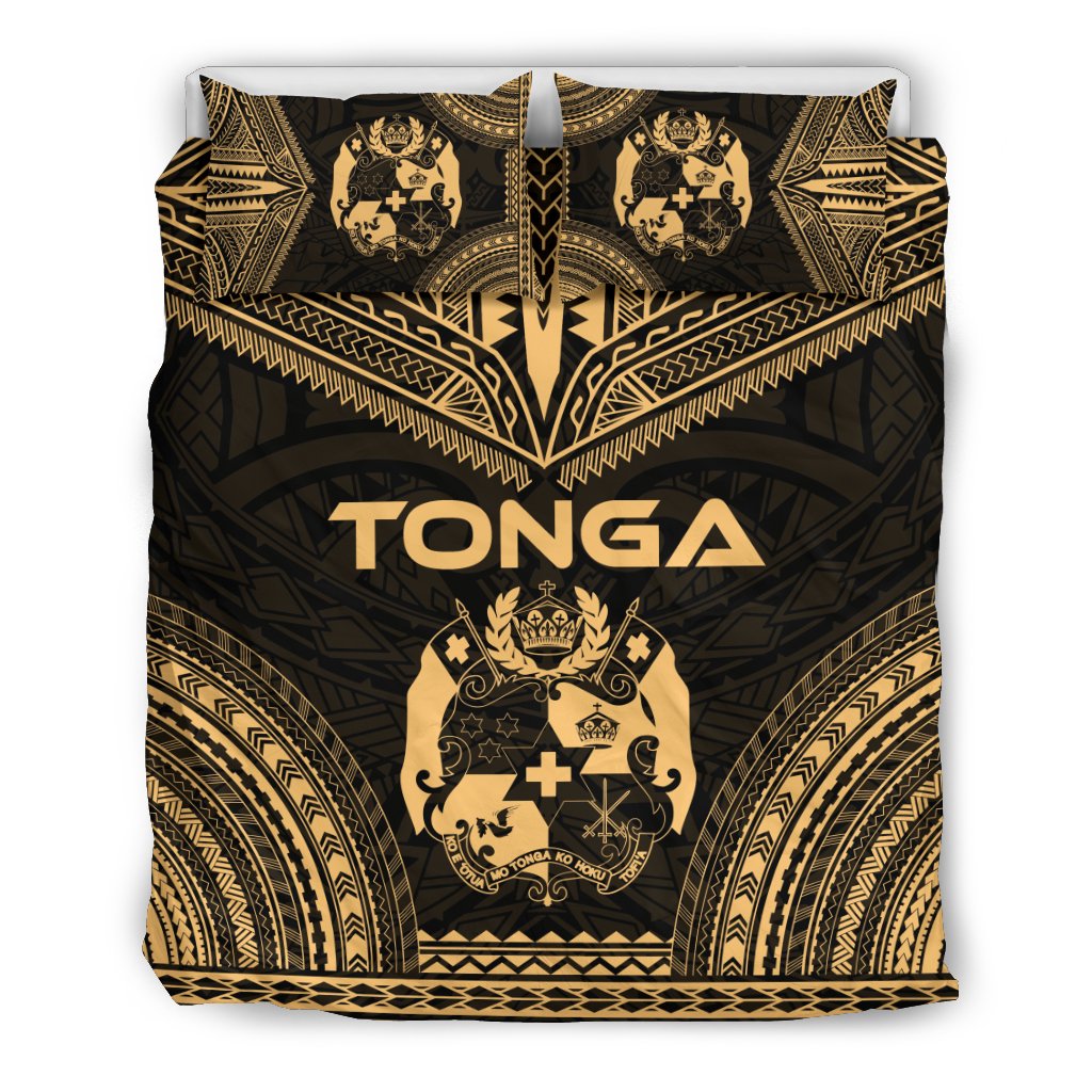 Tonga Polynesian Chief Duvet Cover Set - Gold Version Gold - Polynesian Pride