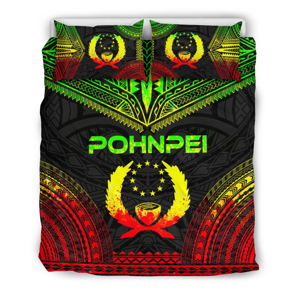 Pohnpei Polynesian Chief Duvet Cover Set - Reggae Version Art - Polynesian Pride