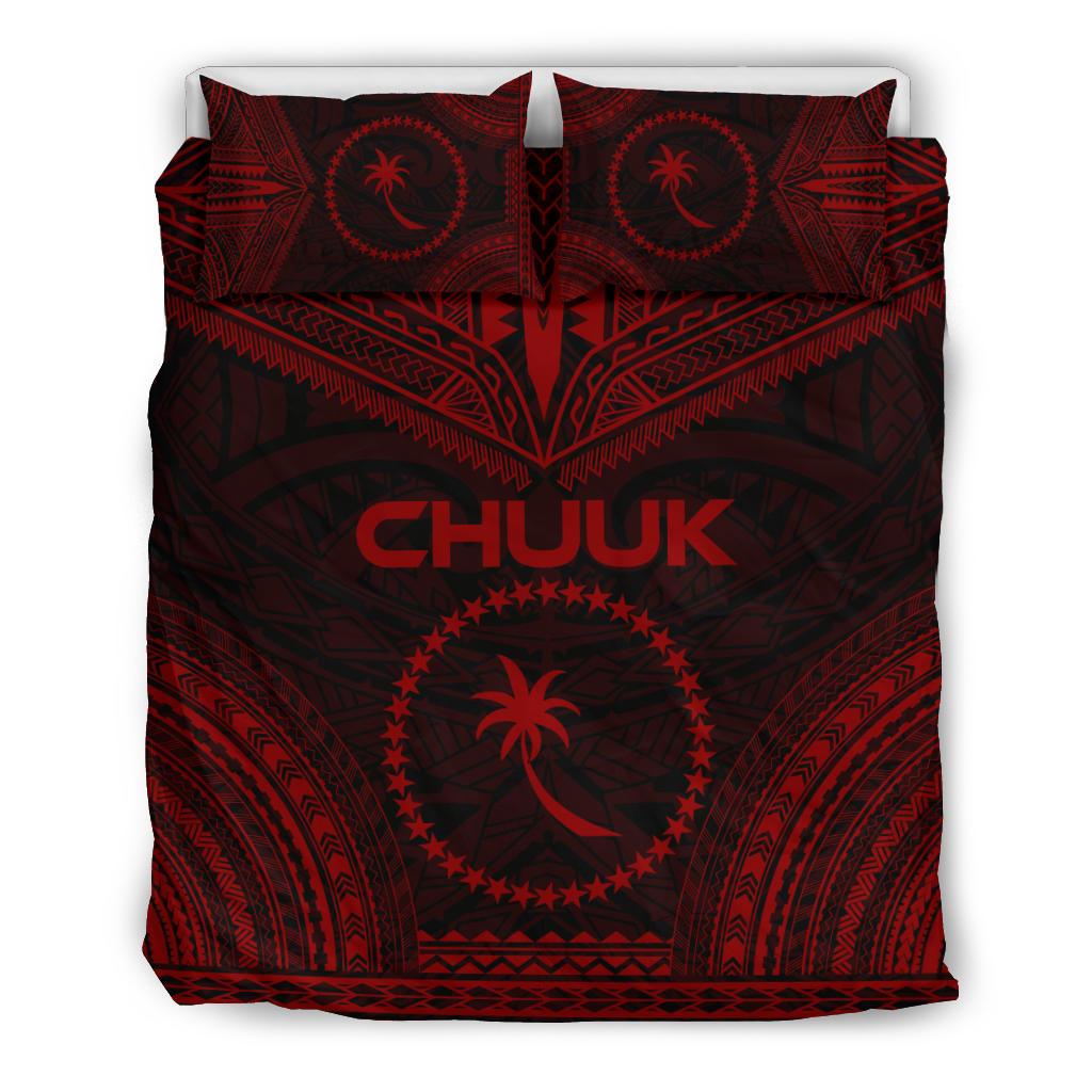 Chuuk Polynesian Chief Duvet Cover Set - Red Version Red - Polynesian Pride