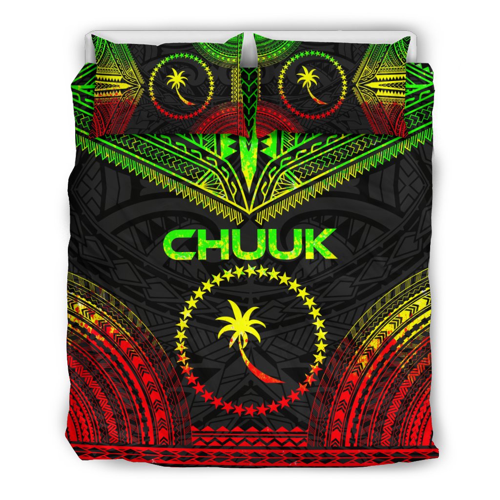 Chuuk Polynesian Chief Duvet Cover Set - Reggae Version Art - Polynesian Pride