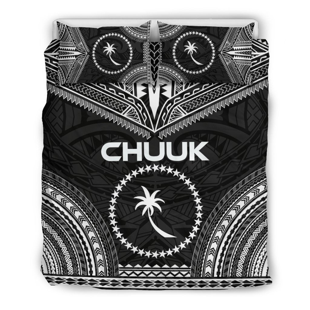 Chuuk Polynesian Chief Duvet Cover Set - Black Version Black - Polynesian Pride