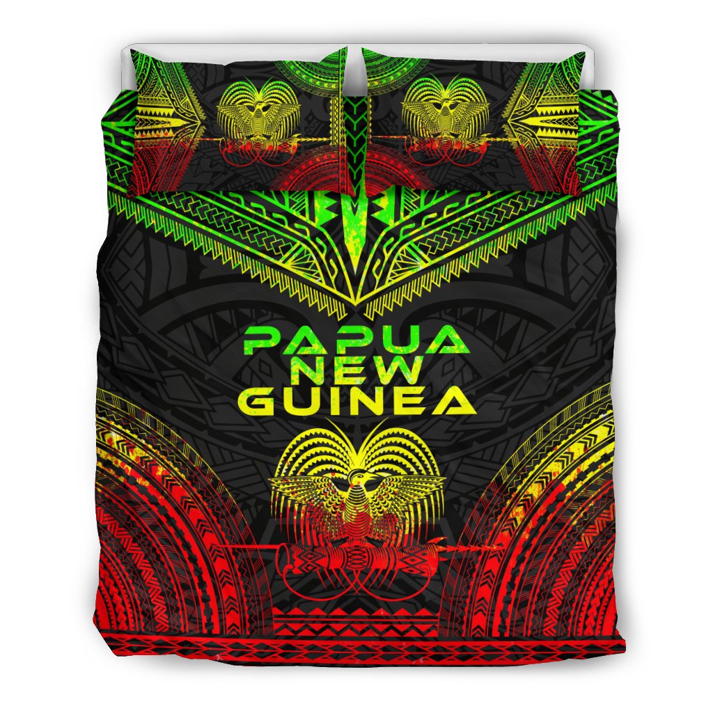 Papua New Guinea Polynesian Chief Duvet Cover Set - Reggae Version Art - Polynesian Pride