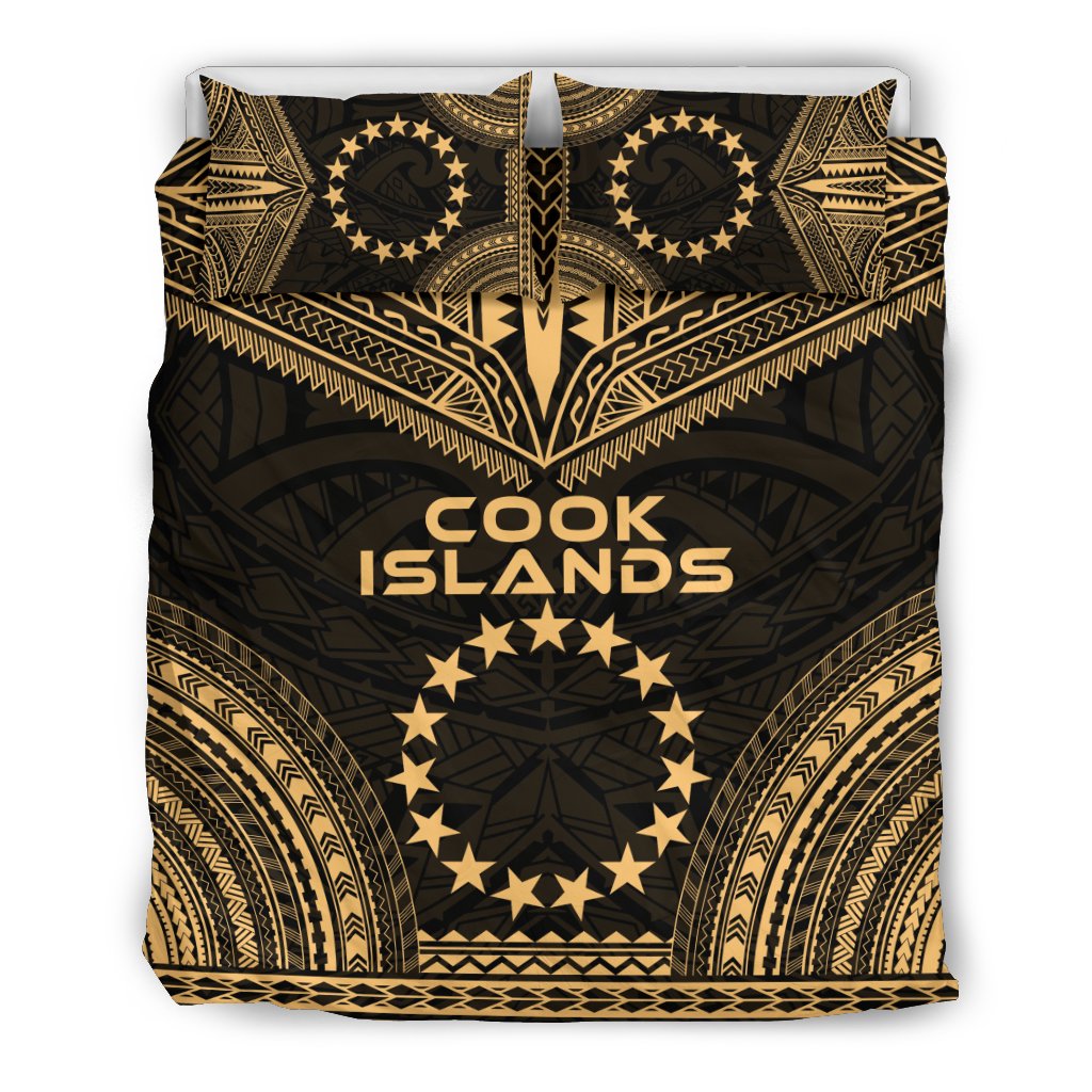 Cook Islands Polynesian Chief Duvet Cover Set - Gold Version Gold - Polynesian Pride