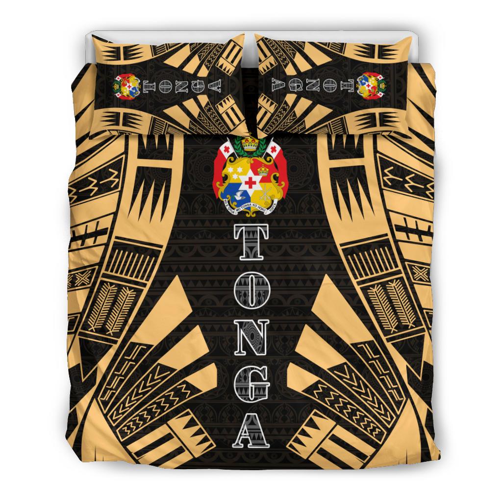 Tonga Duvet Cover Set - Polynesian Tattoo Gold - Polynesian Pride