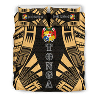 Tonga Duvet Cover Set - Polynesian Tattoo Gold - Polynesian Pride