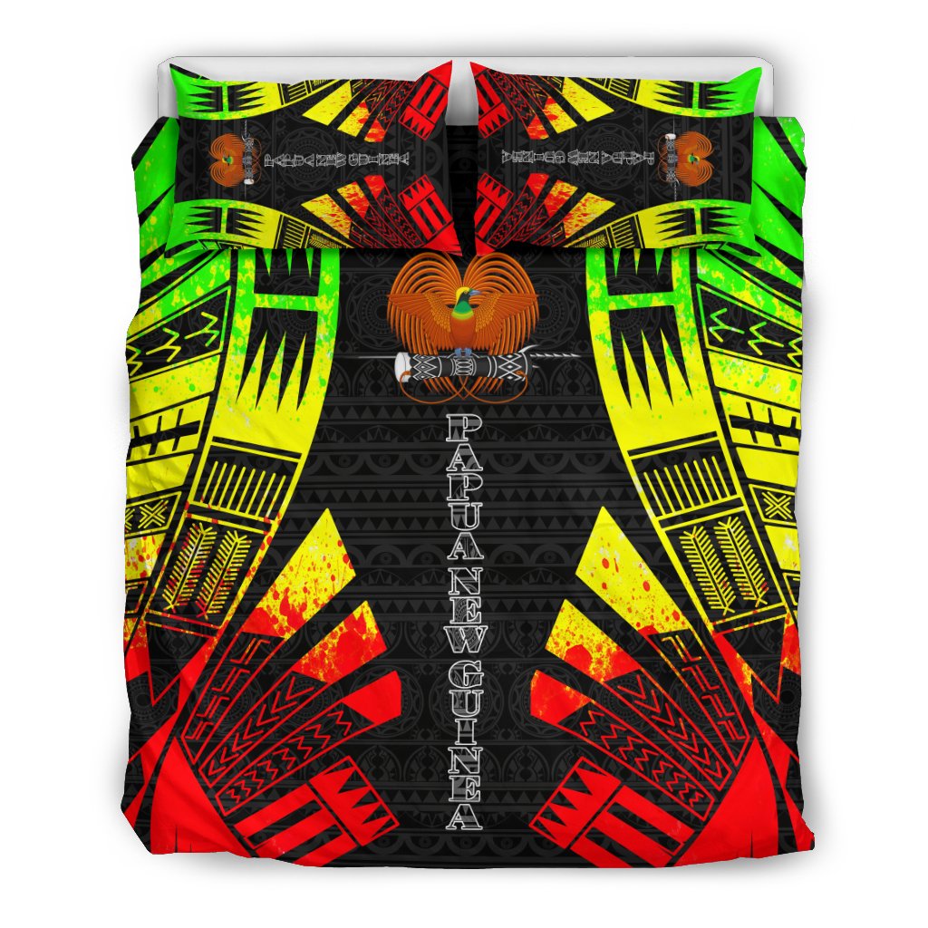 Papua New Guinea Duvet Cover Set - Polynesian Tattoo Reggae - Polynesian Pride