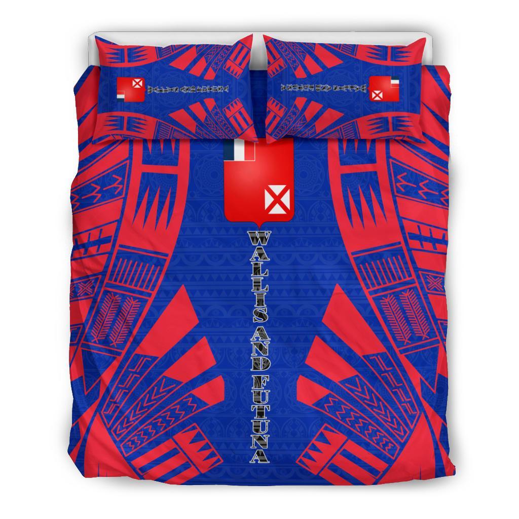 Wallis And Futuna Duvet Cover Set - Polynesian Tattoo Flag - Polynesian Pride