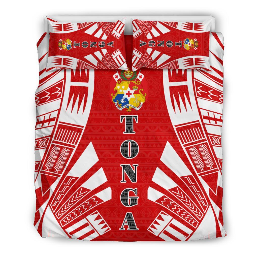 Tonga Duvet Cover Set - Polynesian Tattoo Flag - Polynesian Pride