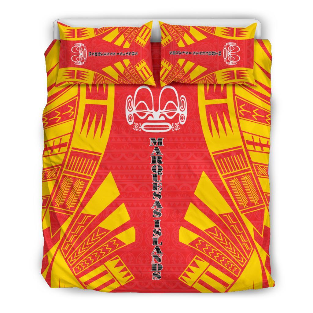 Marquesas Islands Duvet Cover Set - Polynesian Tattoo Flag - Polynesian Pride