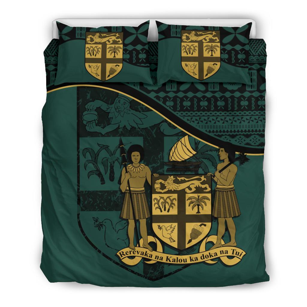 Polynesian Duvet Cover Set - Fiji Bedding Set Dark Green - Polynesian Pride