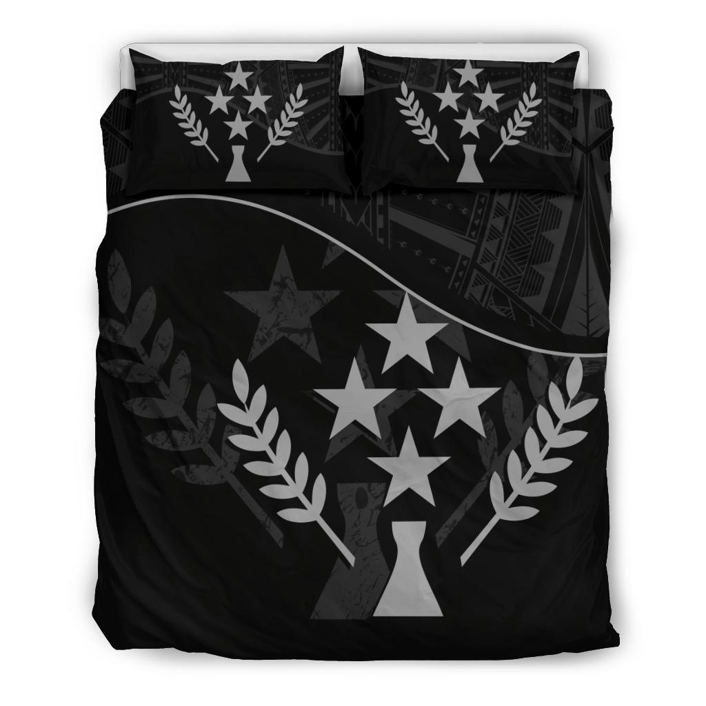 Kosrae Duvet Cover Set - Kosrae Flag Black - Polynesian Pride