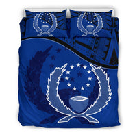 Pohnpei Duvet Cover Set - Pohnpei Flag Dark Blue - Polynesian Pride