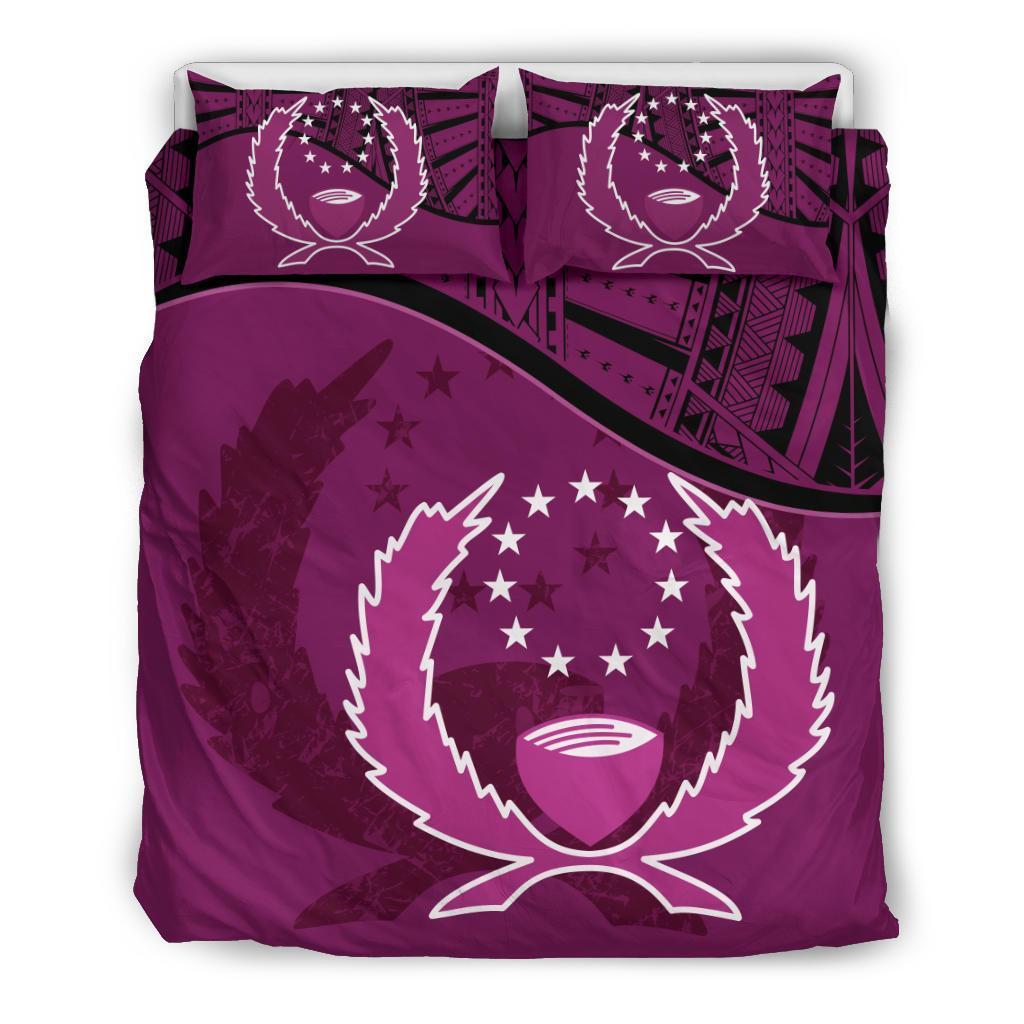 Pohnpei Duvet Cover Set - Pohnpei Flag Pink - Polynesian Pride