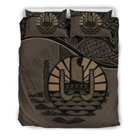 Tahiti Duvet Cover Set - Tahiti Flag Brown - Polynesian Pride