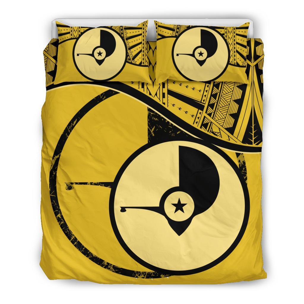 Yap Duvet Cover Set - Yap Flag Tattoo Yellow - Polynesian Pride